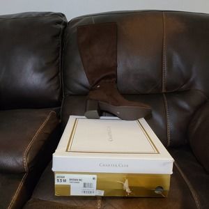 Charter Club Womens Jaccque Tall Knee-High Boots Brown 9.5 Medium